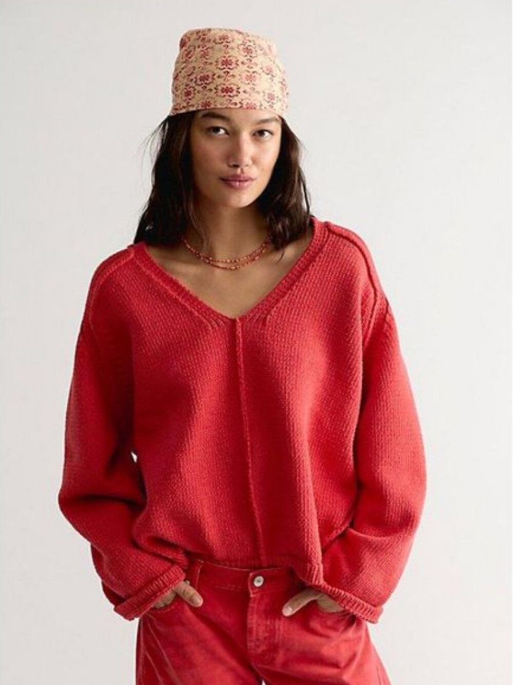 NWT Free People Monarch Pullover in Tomato